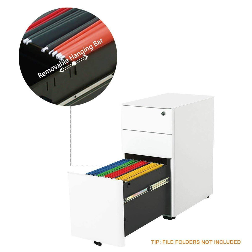 White 3 Drawer Vertical File Cabinet F6159