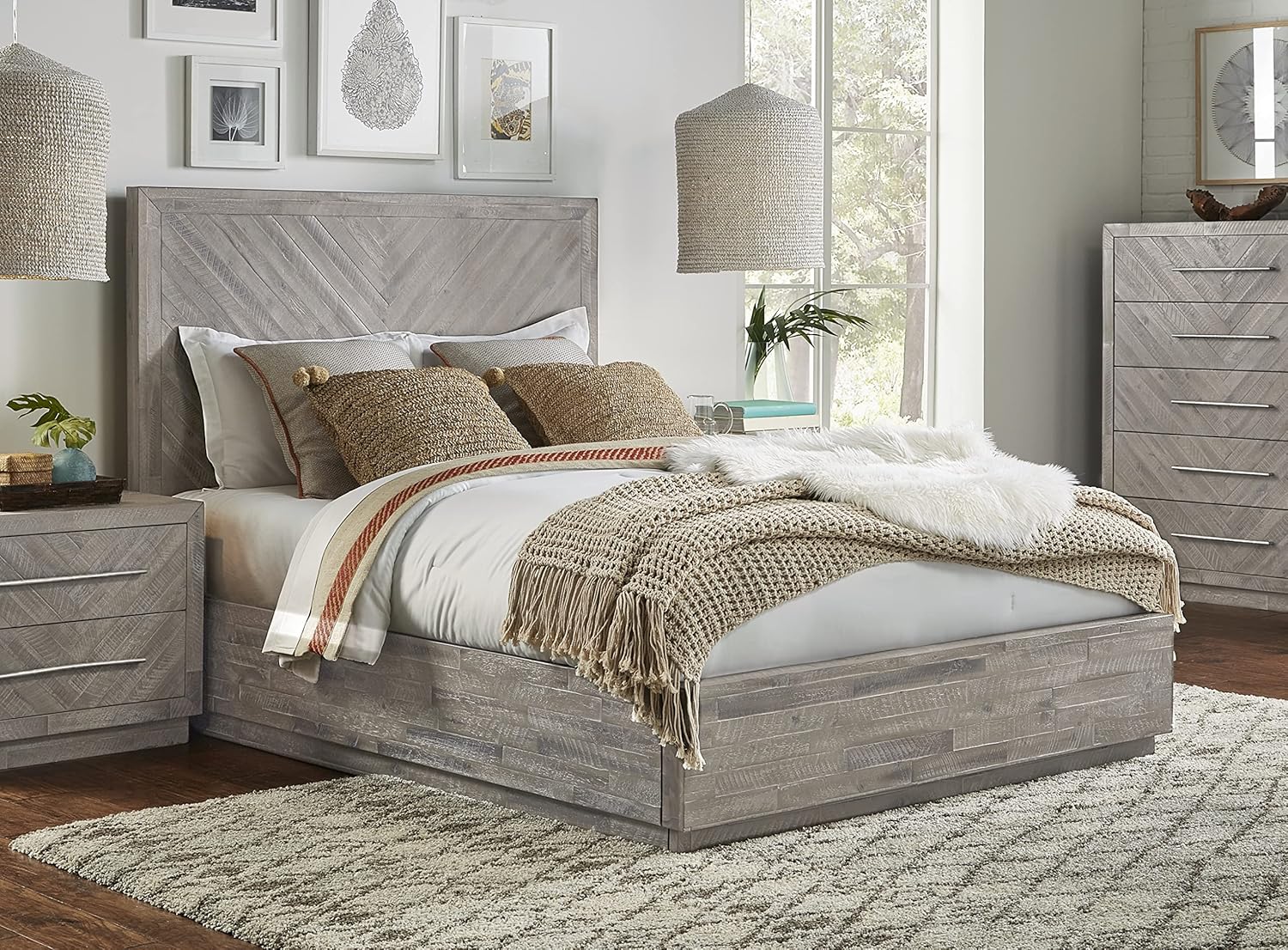 Solid Wood Bed California King B7923