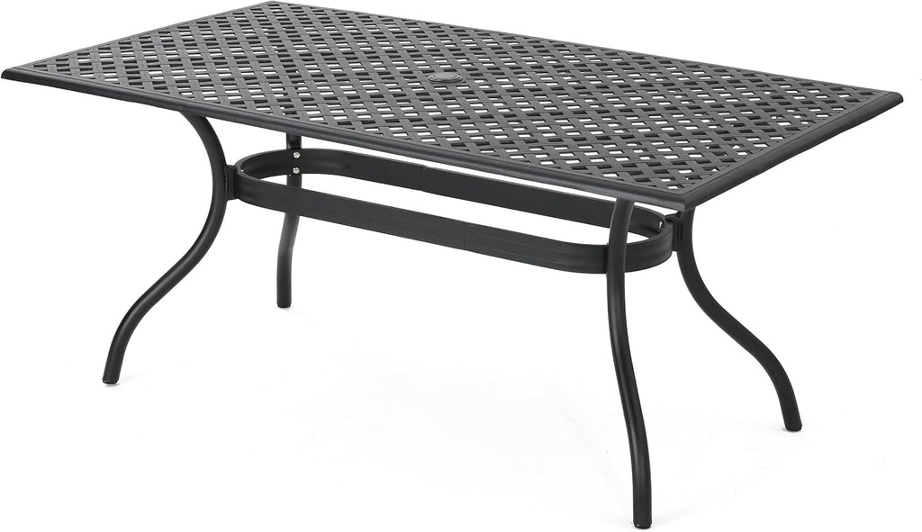 Black Sand Cast Aluminum Rectangle Table V863