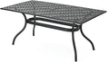 Black Sand Cast Aluminum Rectangle Table V863