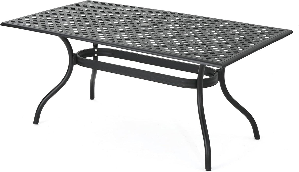 Black Sand Cast Aluminum Rectangle Table V863