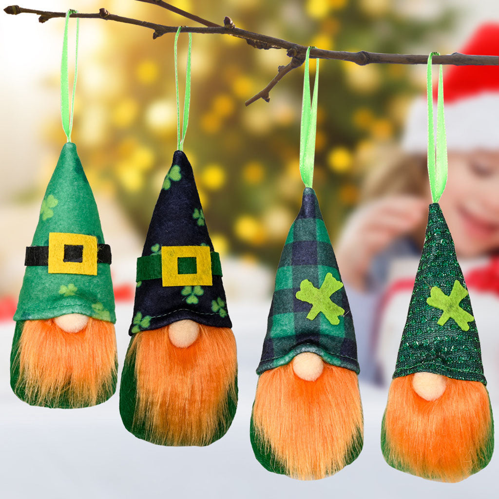 Set of 4 Plush Gnome Ornaments S341