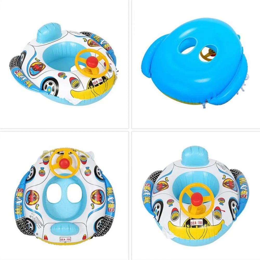 Inflatable Pool Float Ring with Steering Wheel Horn F235252
