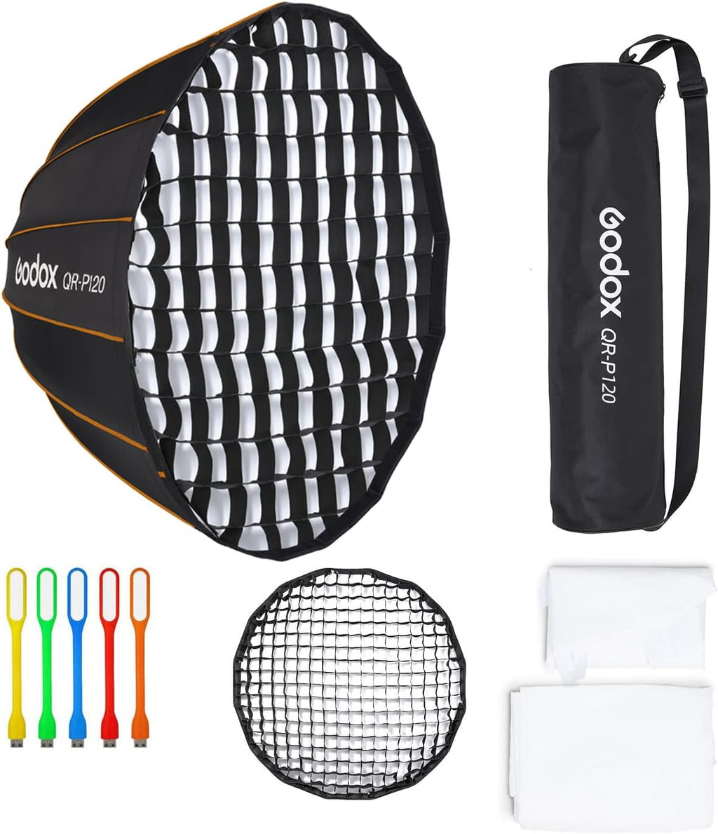 Quick Release Deep Parabolic Softbox with Grid and Carrying Bag T2148