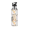 Stainless Steel Insulated Vacuum Flask Water Bottle with Straw Lid G2412