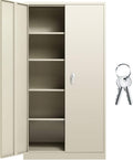 Gray Locking Steel Storage Cabinet with Door and Shelves K24656