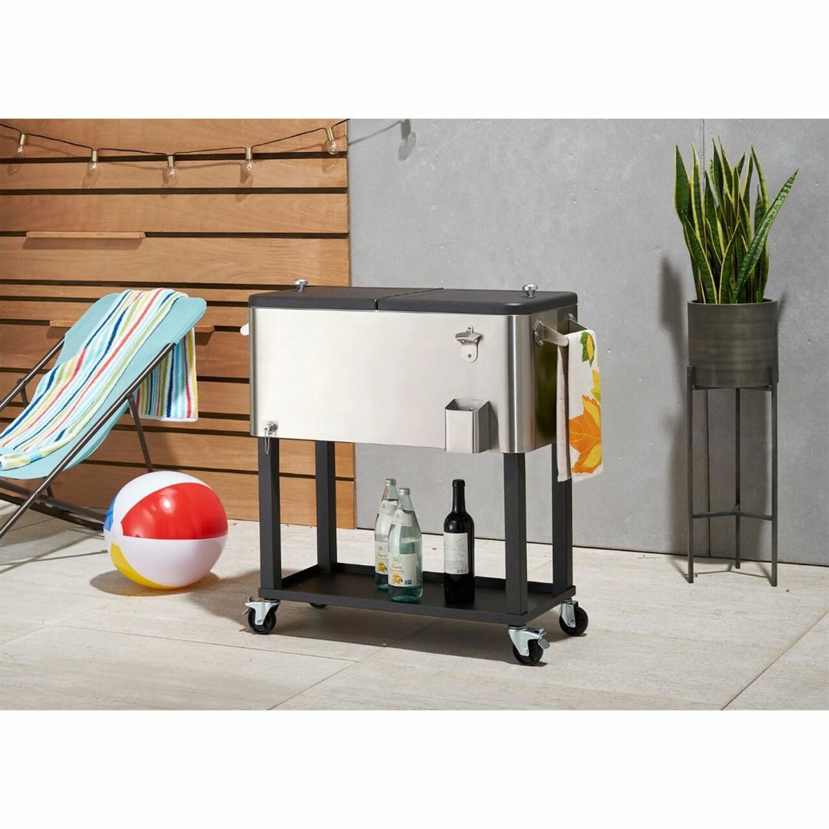 100 Quart Stainless Steel Cooler with Shelf U194