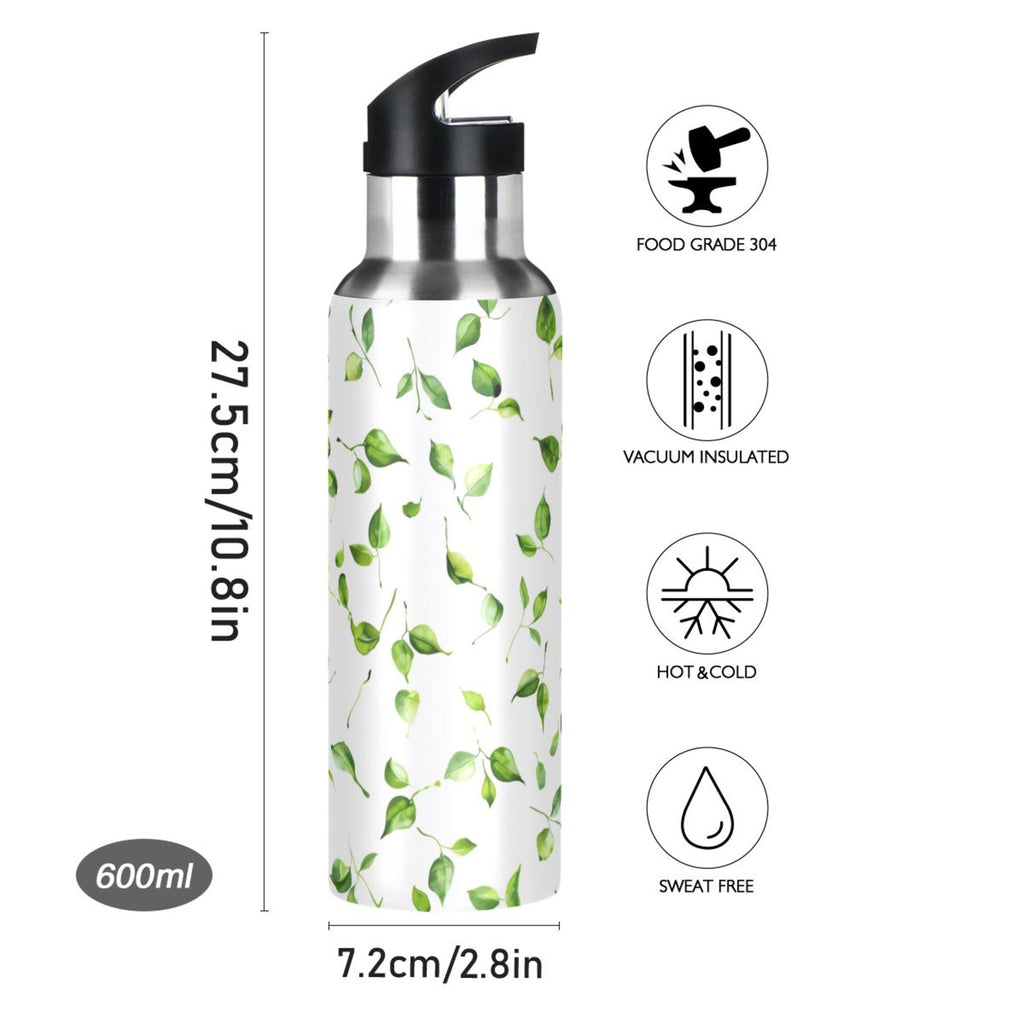 20 oz Insulated Stainless Steel Water Bottle with Straw Lid I127