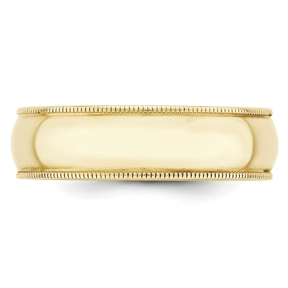 10K Yellow Gold 6mm Half Round Band X166142
