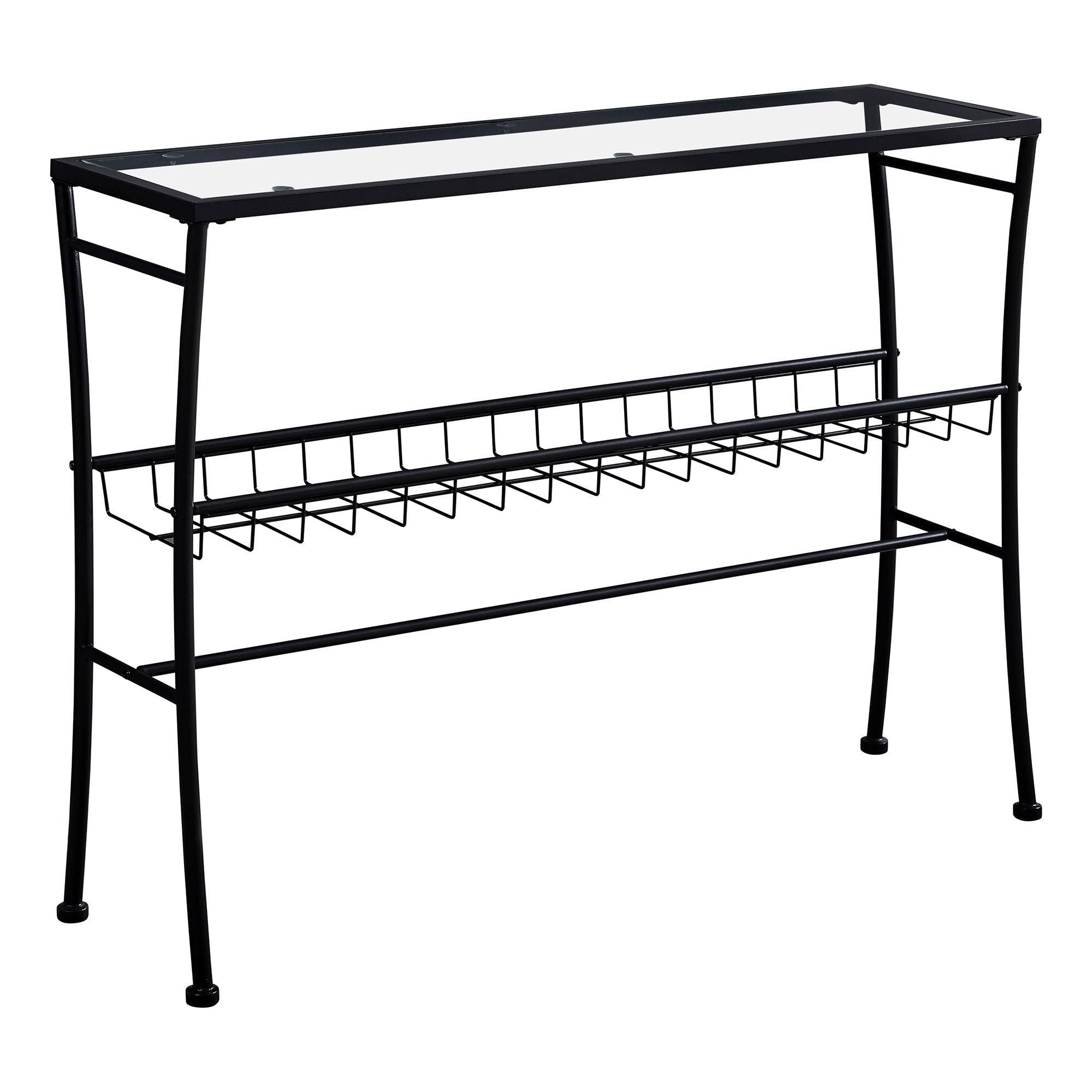 Black Tempered Glass Accent Table M8604