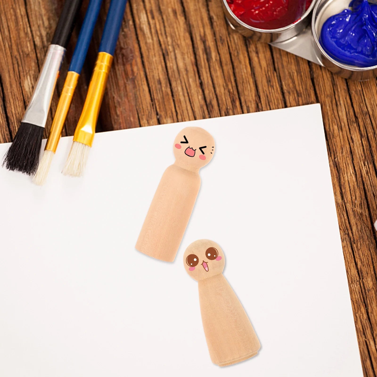 Natural Unpainted Wood Dad Peg Doll Z11764