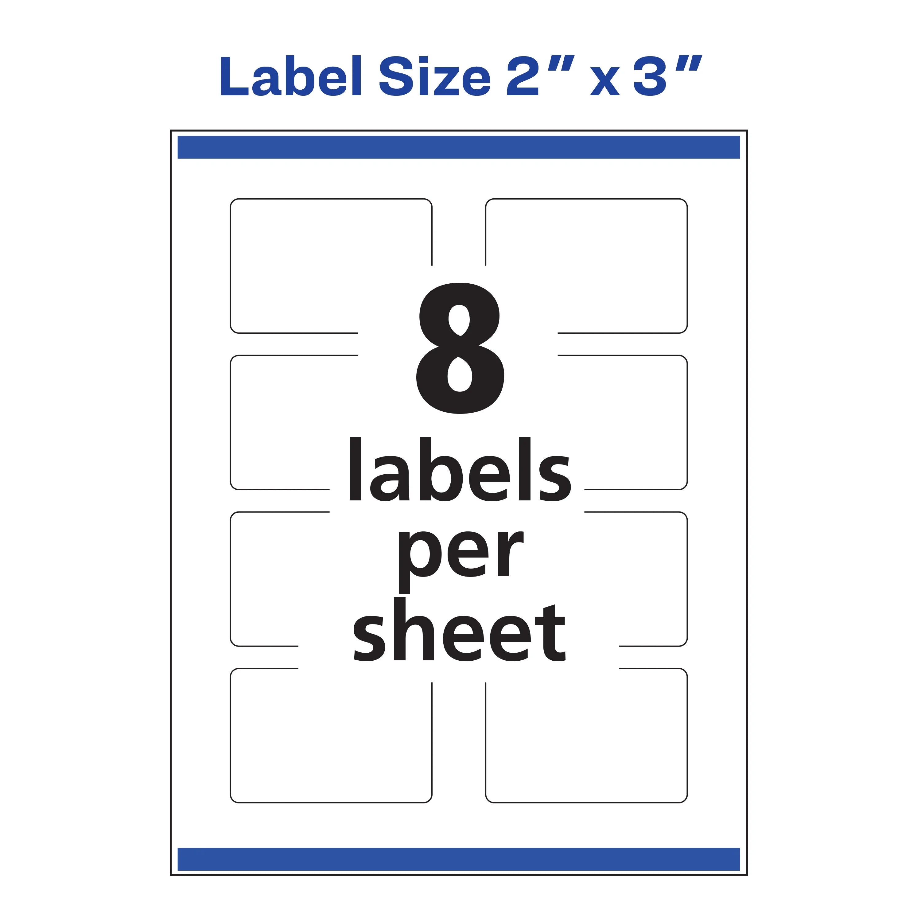 2" x 3" Glossy White Labels G82568