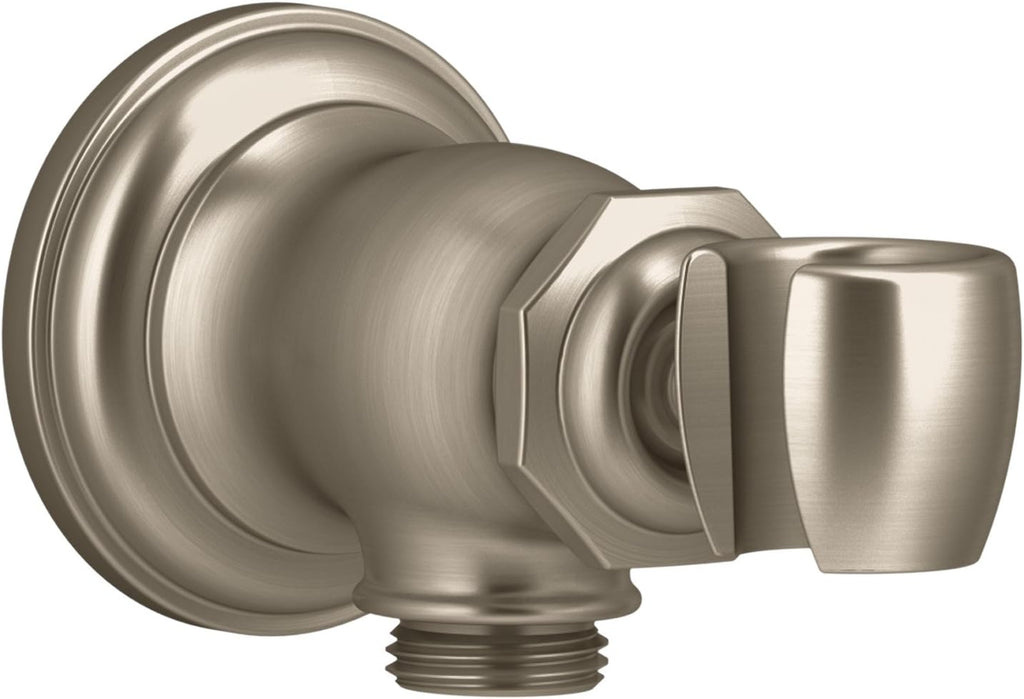 Vibrant Brushed Bronze Wall-mount Handshower Holder and Supply Elbow Q1751