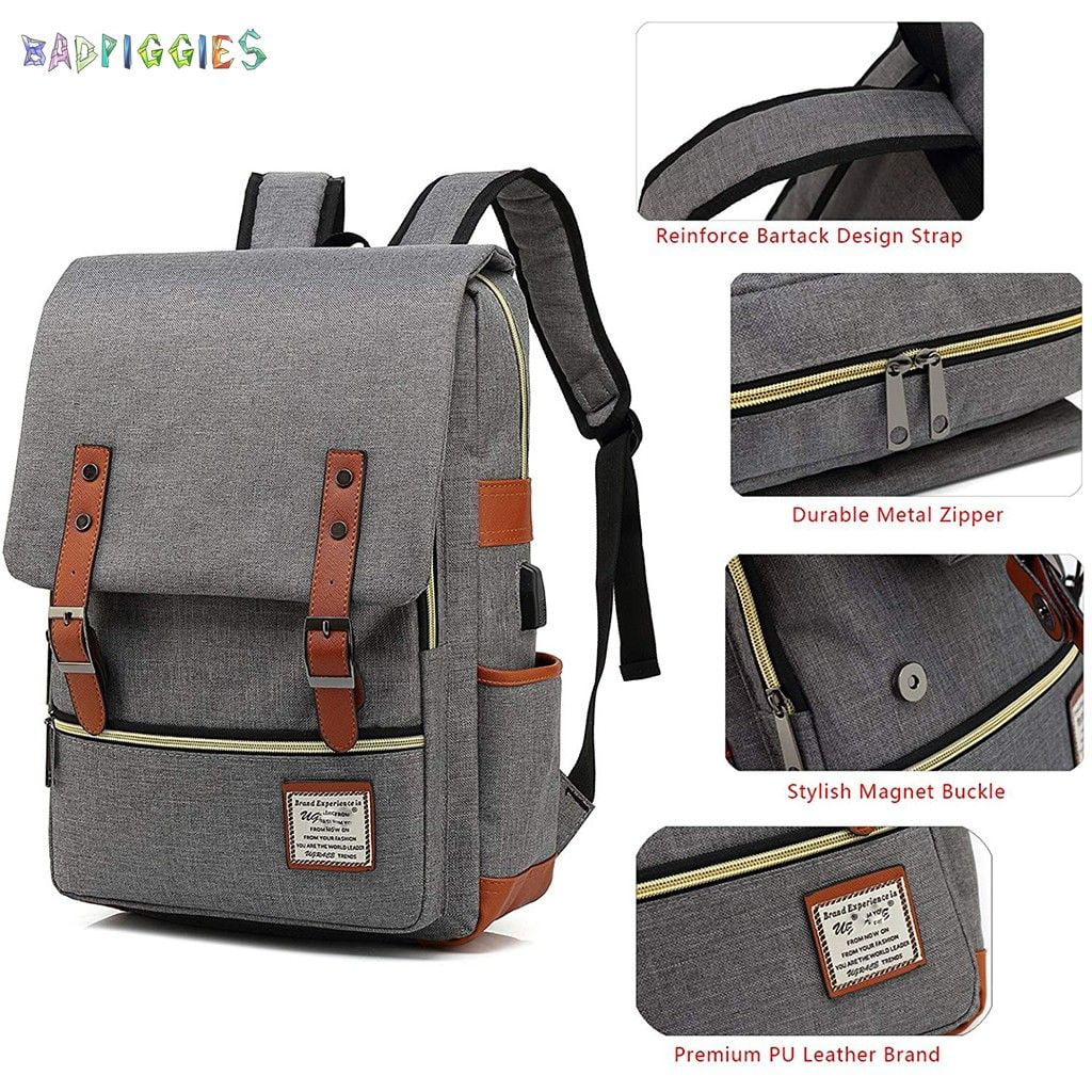 Vintage Travel Backpack with USB Charging Port Z2723