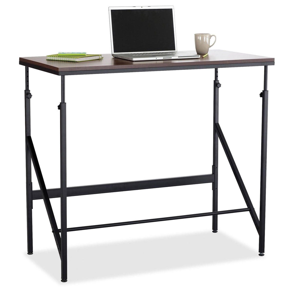 Walnut/Black Standing Height Desk P6676