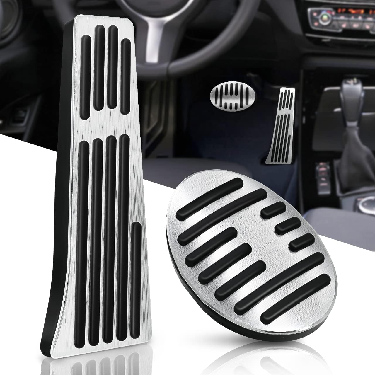 Aluminum Gas Brake Pedal Covers, 2Pcs T30753