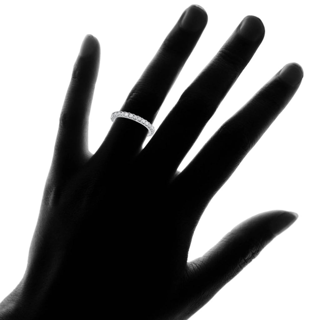 1 ct Diamond Wedding Ring 14k White Gold Stackable Jewelry N433335