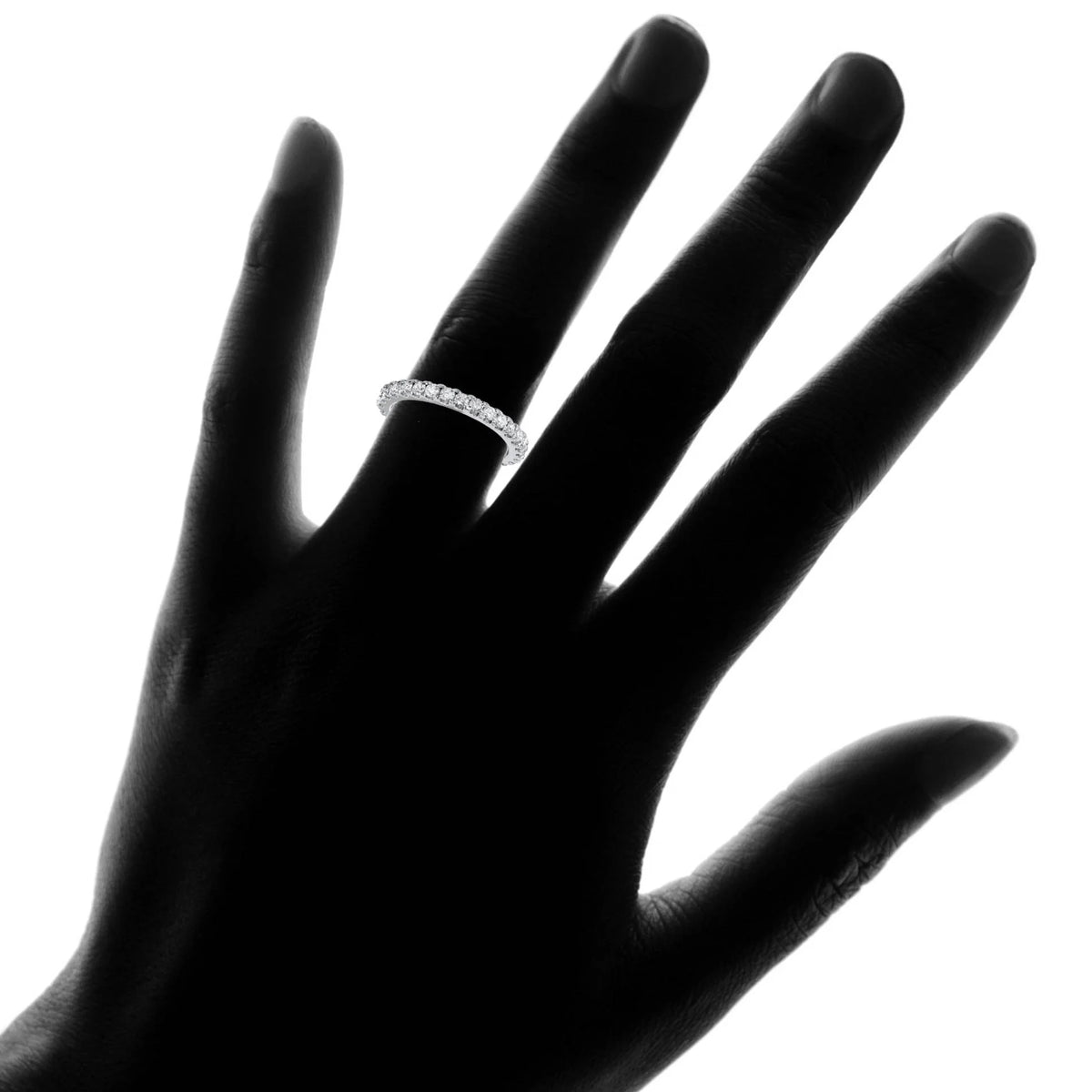 1 ct Diamond Wedding Ring 14k White Gold Stackable Jewelry N433335