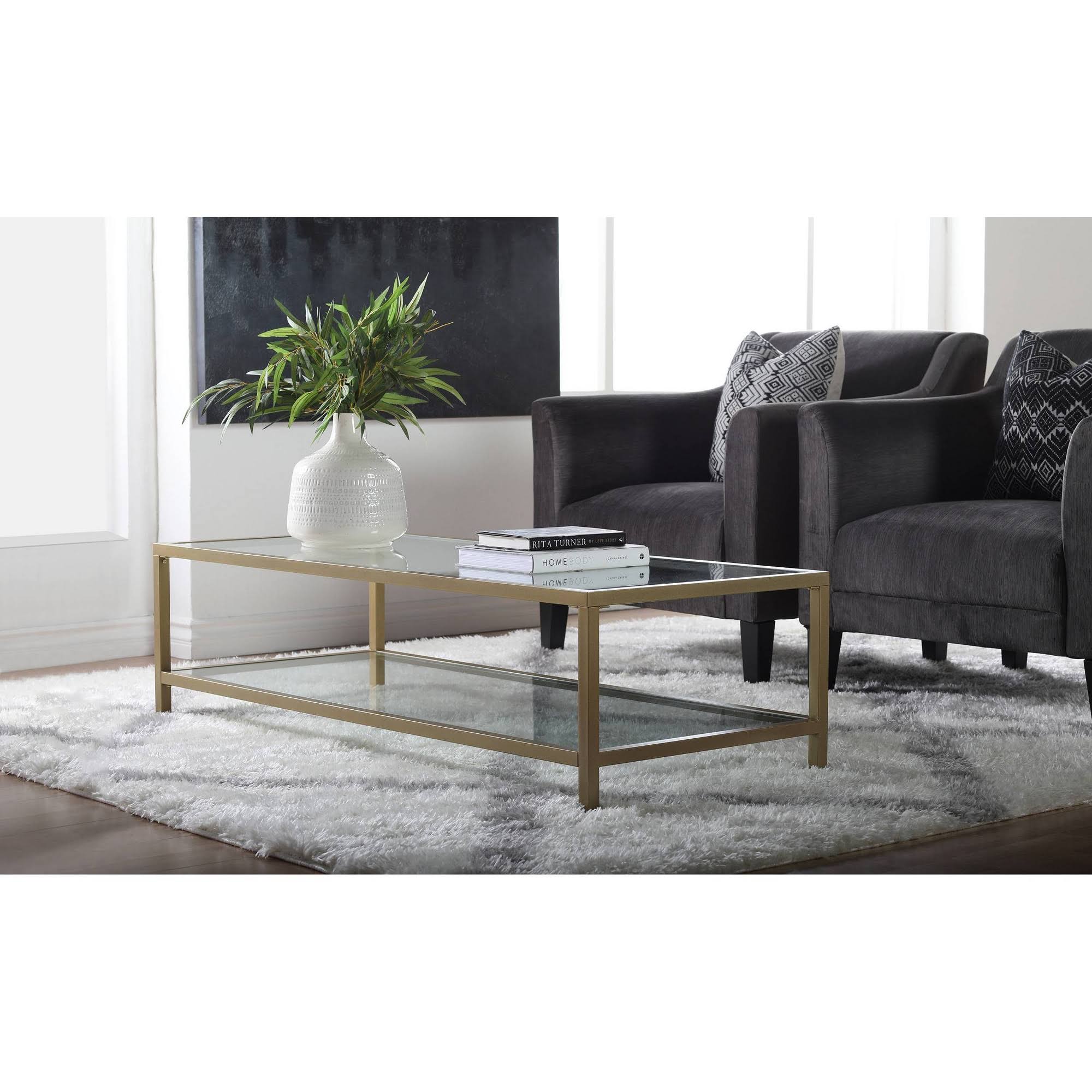Gold Rectangle Coffee Table Z8972