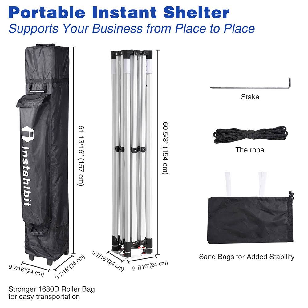10x10 ft Pop Up Canopy Tent with Roller Bag X606