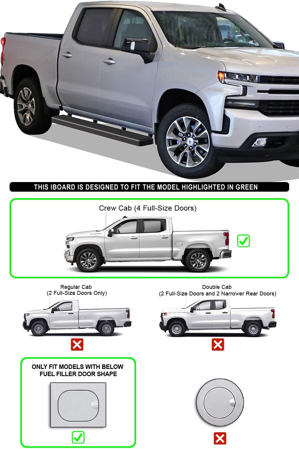 6in Black Running Boards X71733