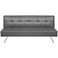 Beige Leather-Look Convertible Sofa Bed T649930