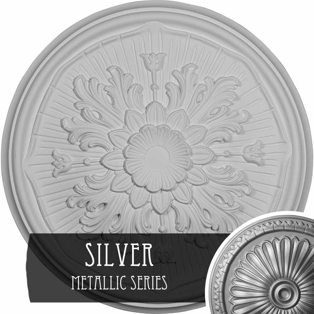Silver Hand-Painted Ceiling Medallion N55452
