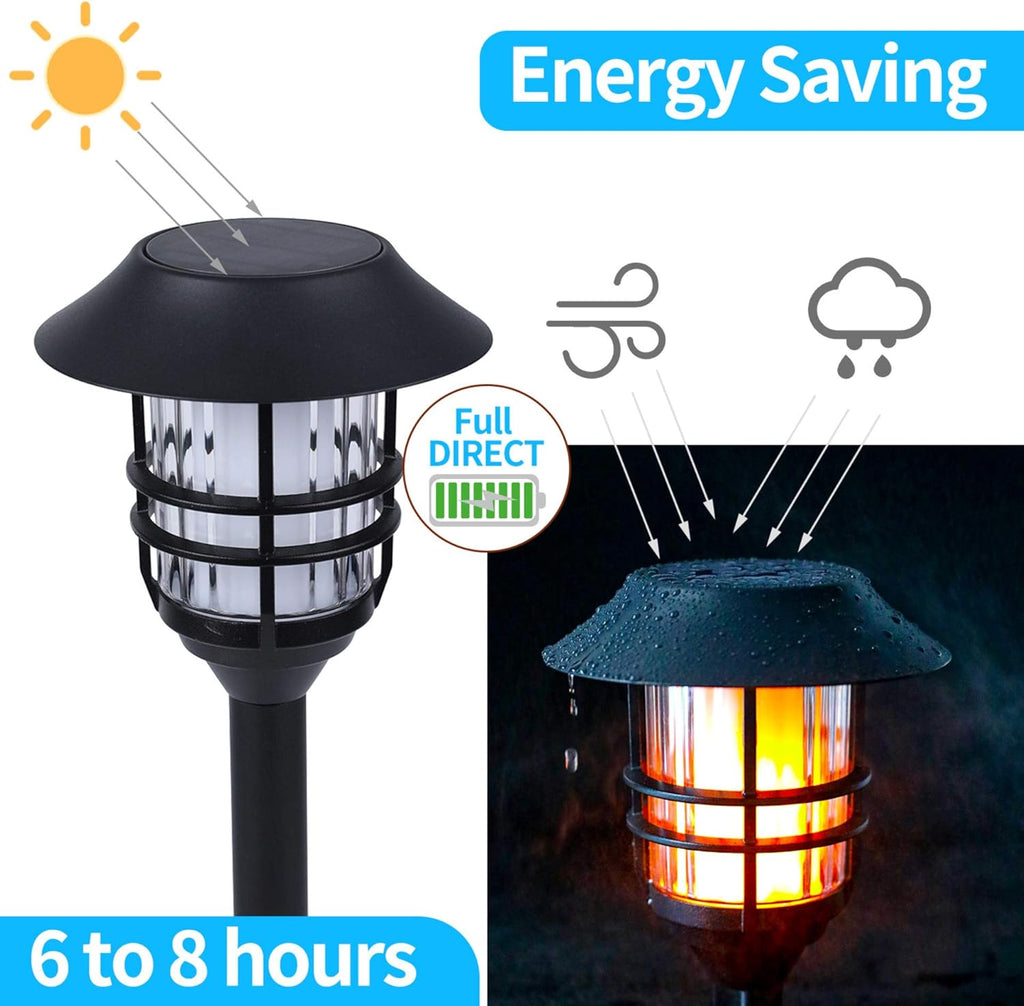 55 Tall Metal LED Solar Torch Lights, 2 Pack G4150
