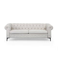 Beige Tufted Fabric 3 Seater Sofa V961