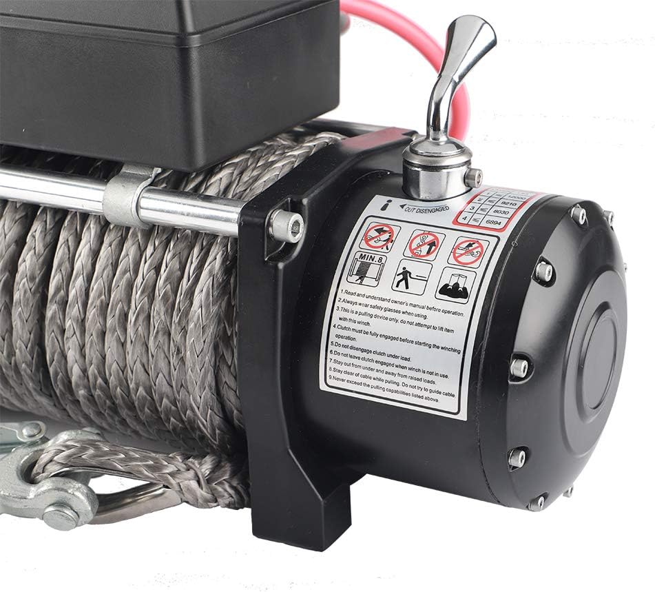 12V DC Winch with Synthetic Rope, 6 Ton Pulling Capacity V70961