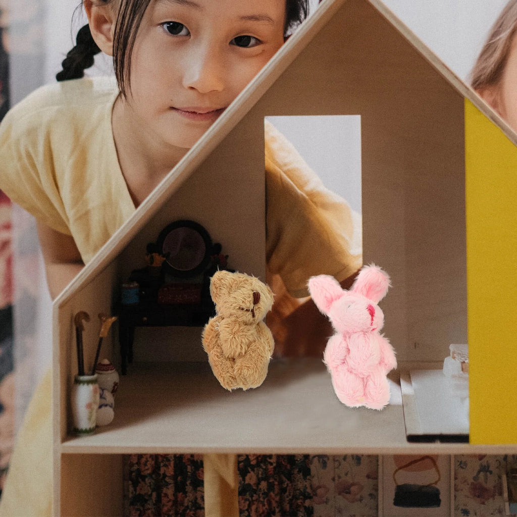 5pcs Miniature Plush Doll Figurines U980