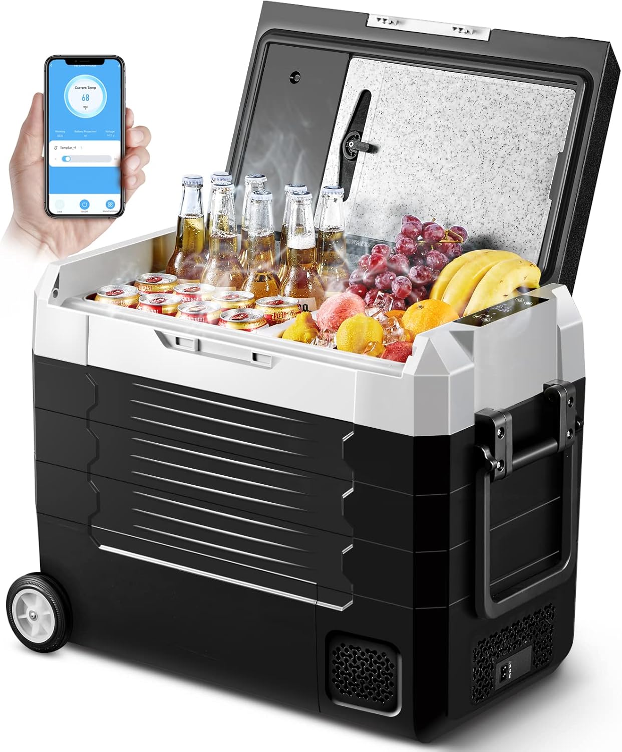 Portable Car Refrigerator 12 Volt 59 Quart Dual Zone Compressor Cooler D431622