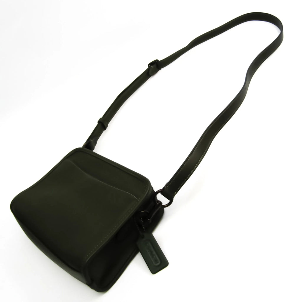Leather Shoulder Bag Khaki V17394