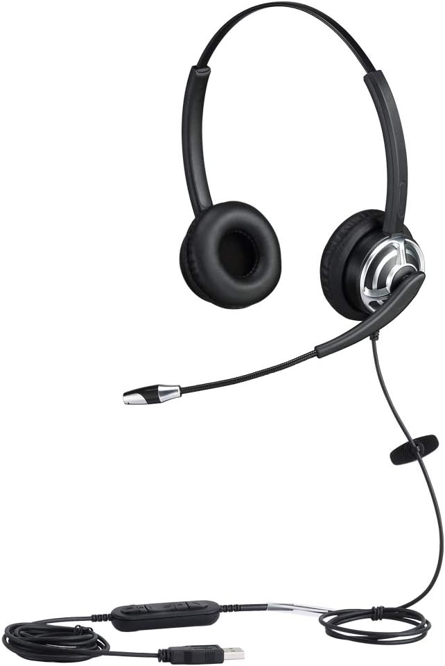 USB Telephone Headset with Noise Cancelling Microphone Dual Ear J216703