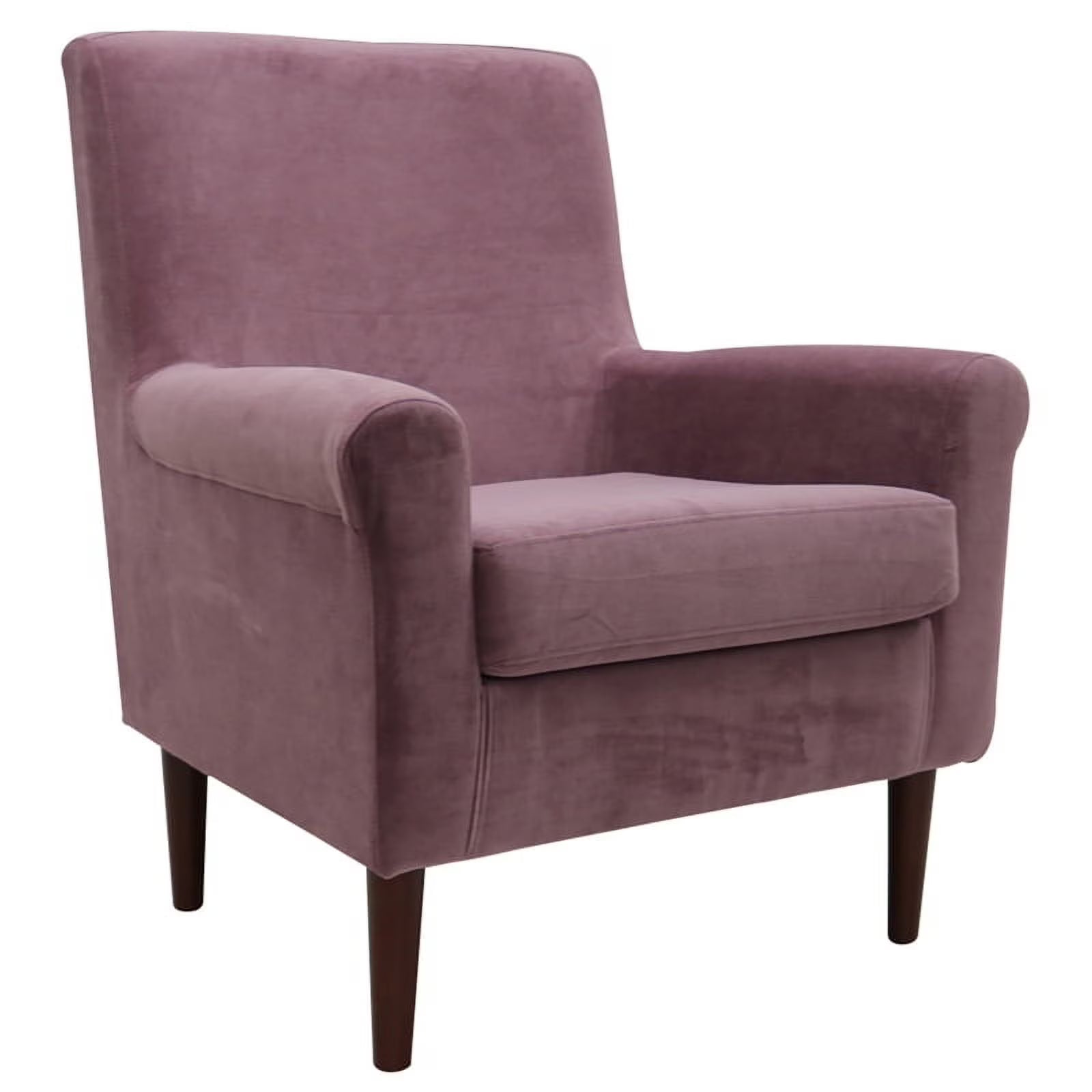 Mauve Pink Fabric Rolled Arm Lounge Chair N18239