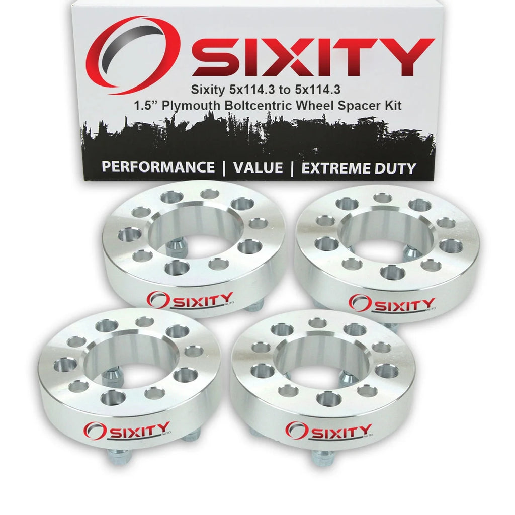 4 pc 1.5" 5x114.3 Wheel Spacers with 1/2-20tpi Studs P754401