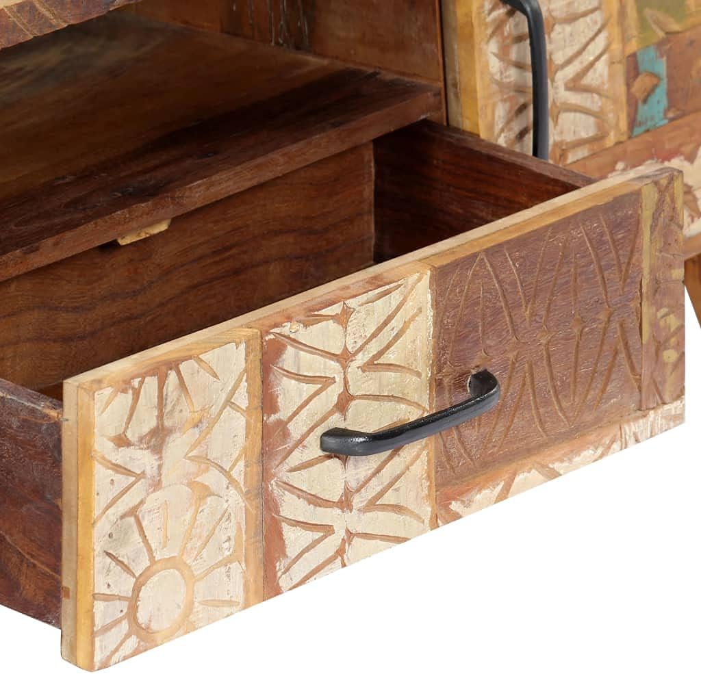 Hand Carved TV Cabinet Solid Reclaimed Wood G65557