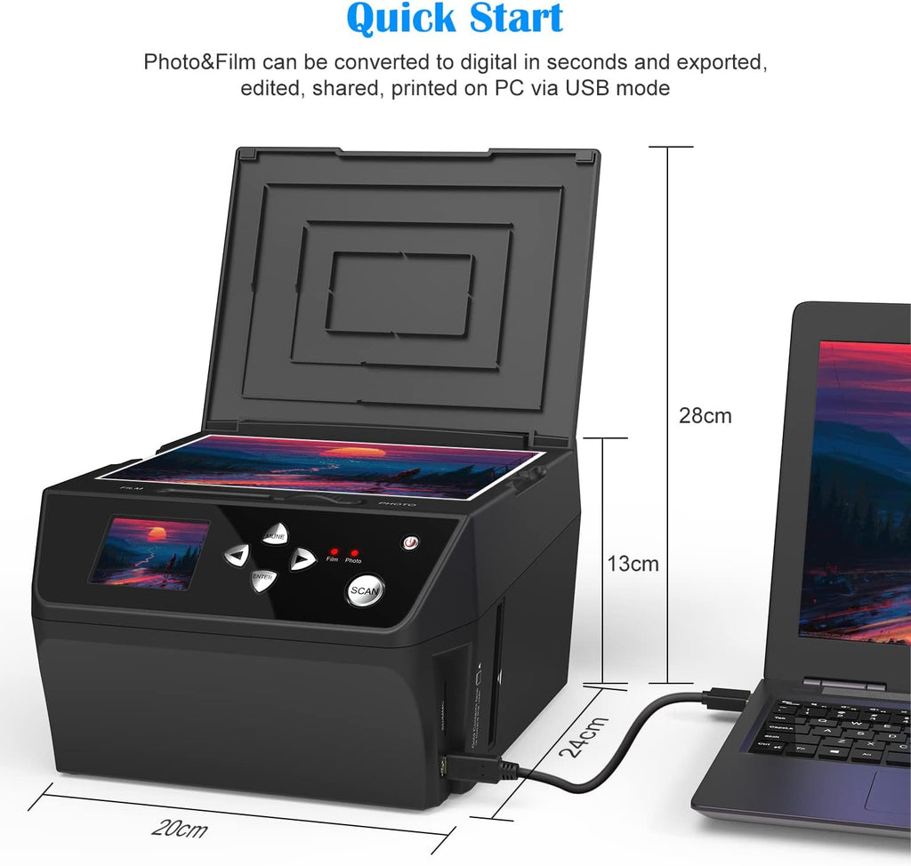 22MP Film & Slide Scanner with 8GB Memory Card J942683