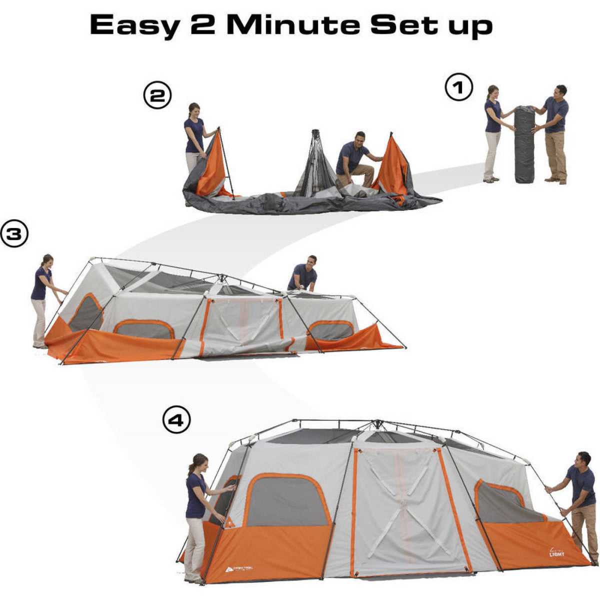 Instant Cabin Tent with Integrated LED Light Y995