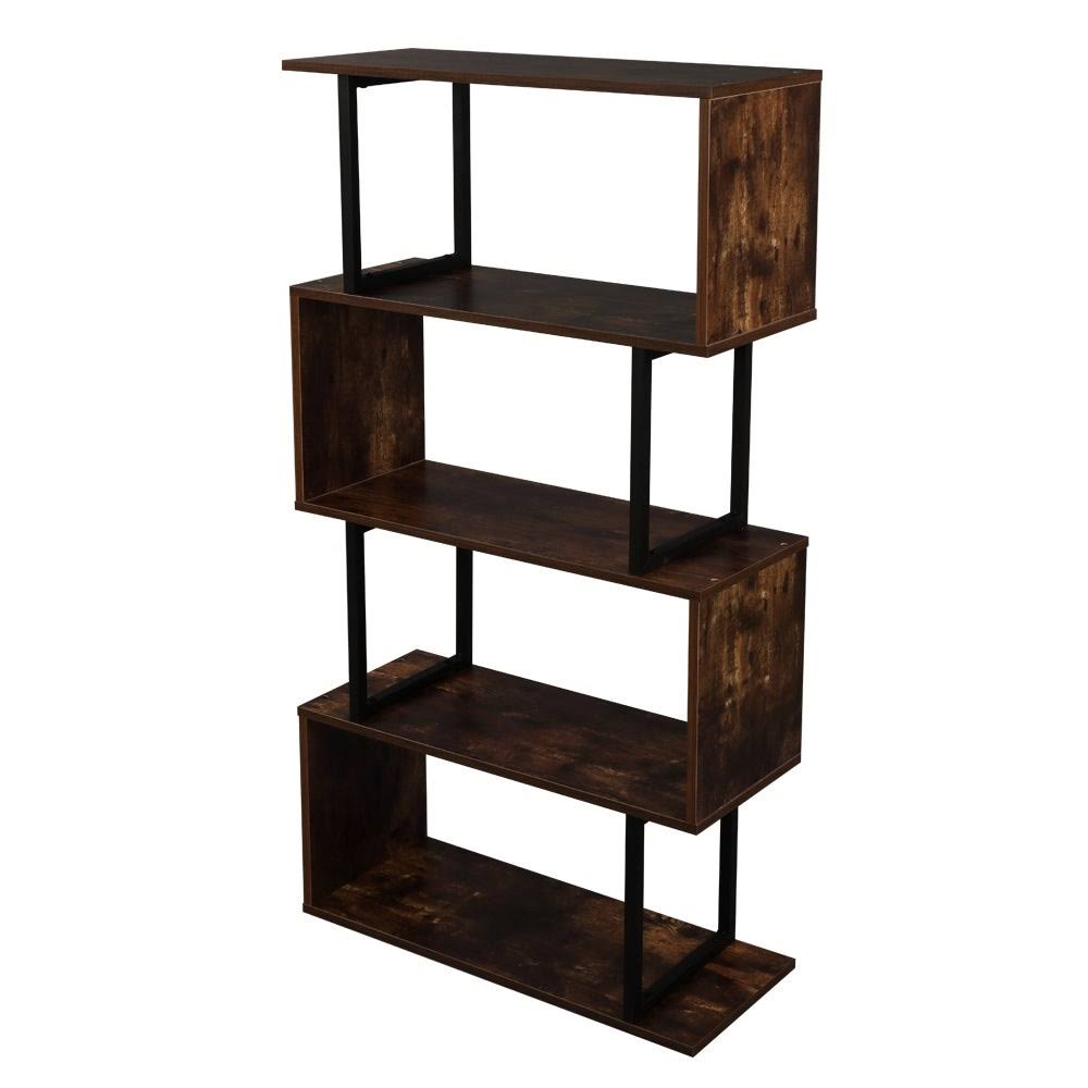 Metal Frame 4-Tier Bookcase Storage Shelf O9619