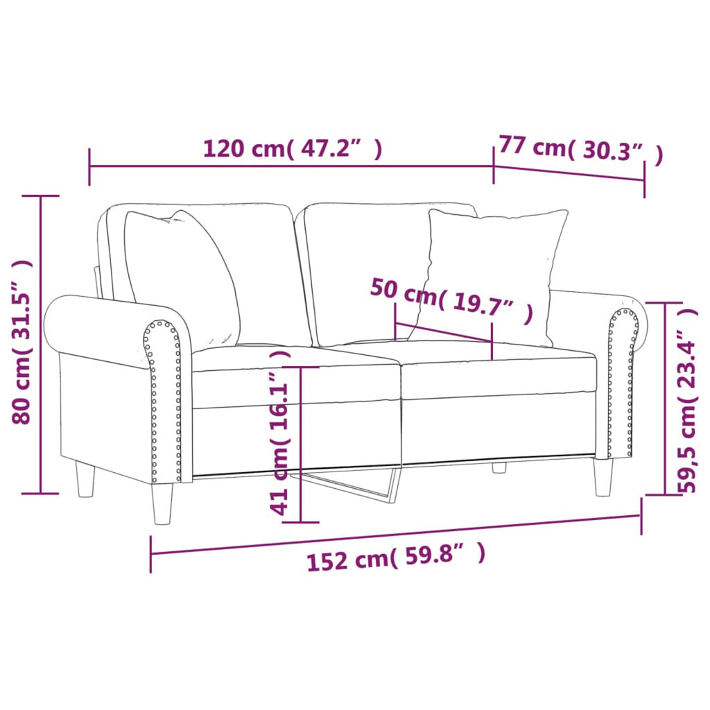 2-Seater Sofa Dark Gray 47.2" Q38482