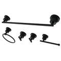 Matte Black 5pc Bathroom Accessory Set Y635034