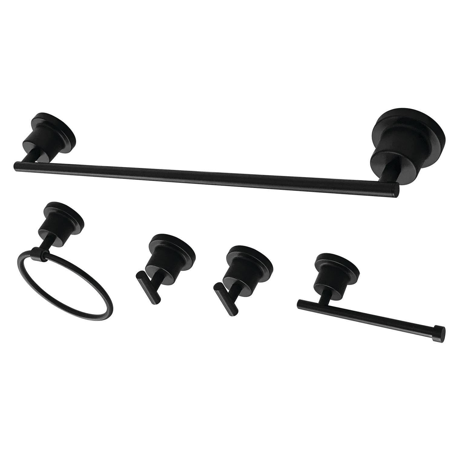 Matte Black 5pc Bathroom Accessory Set Y635034