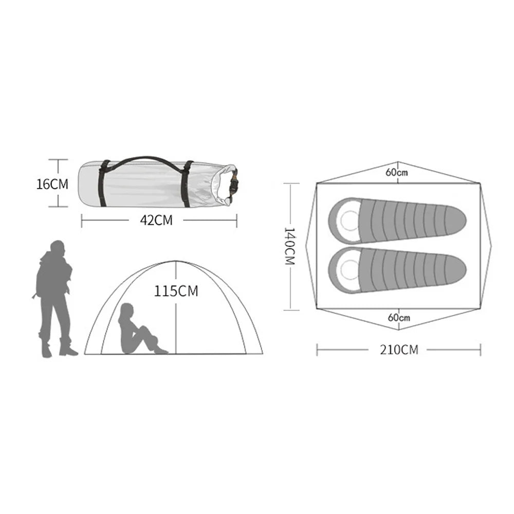 2 Person Aluminum Pole Snow Skirt Tent F813