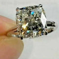 14K White Gold Plated Moissanite Solitaire Ring P316