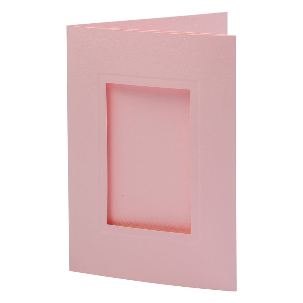 Baby Pink Foldover Cards with Photo Opening, 200 per Pack T86209