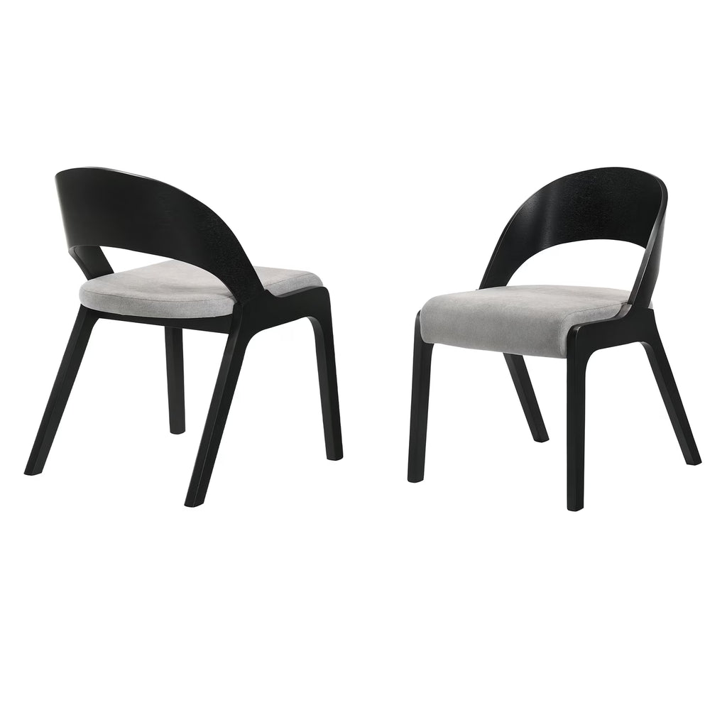 Fabric & Wood Accent Chairs, Set of 2 C6547