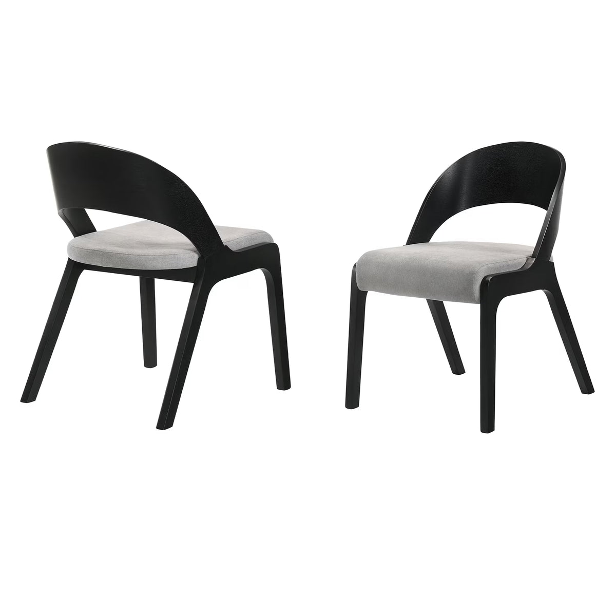 Fabric & Wood Accent Chairs, Set of 2 C6547