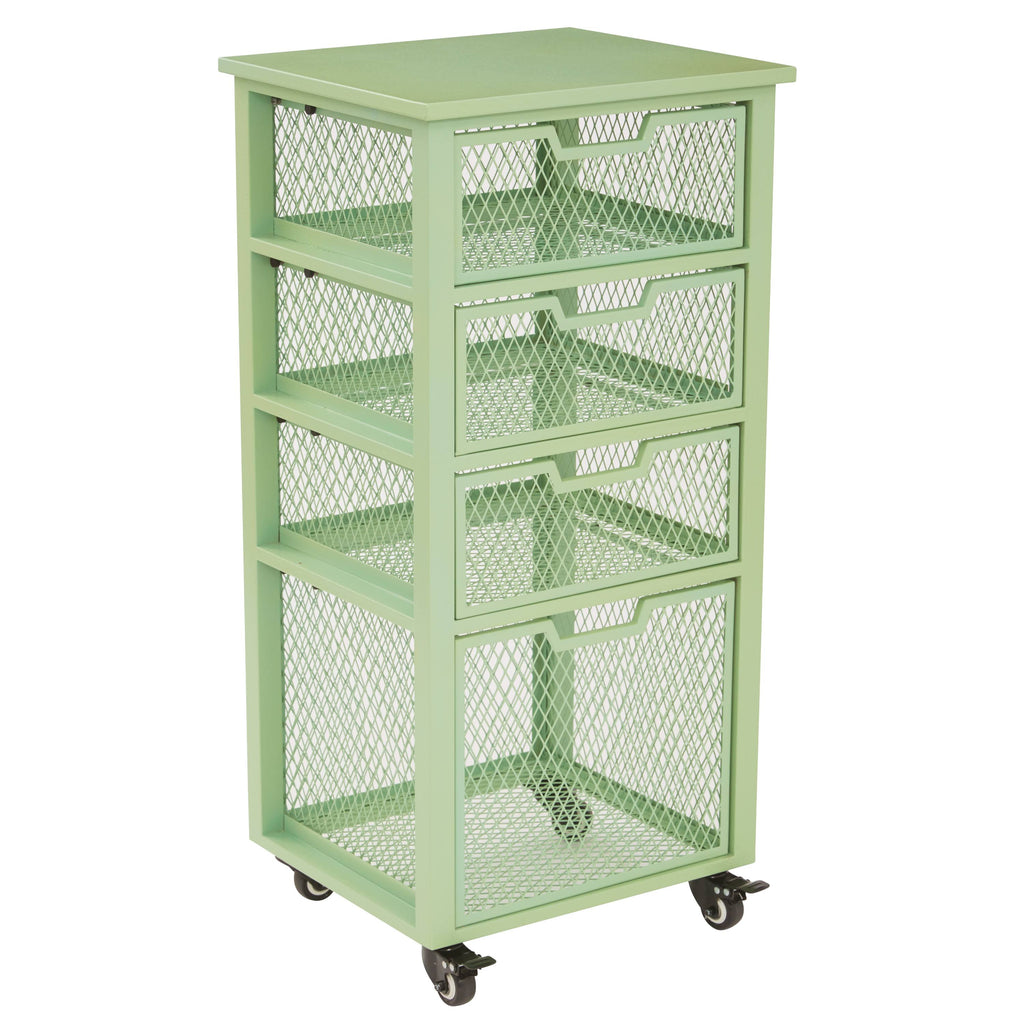 White 4 Drawer Rolling Cart F38233