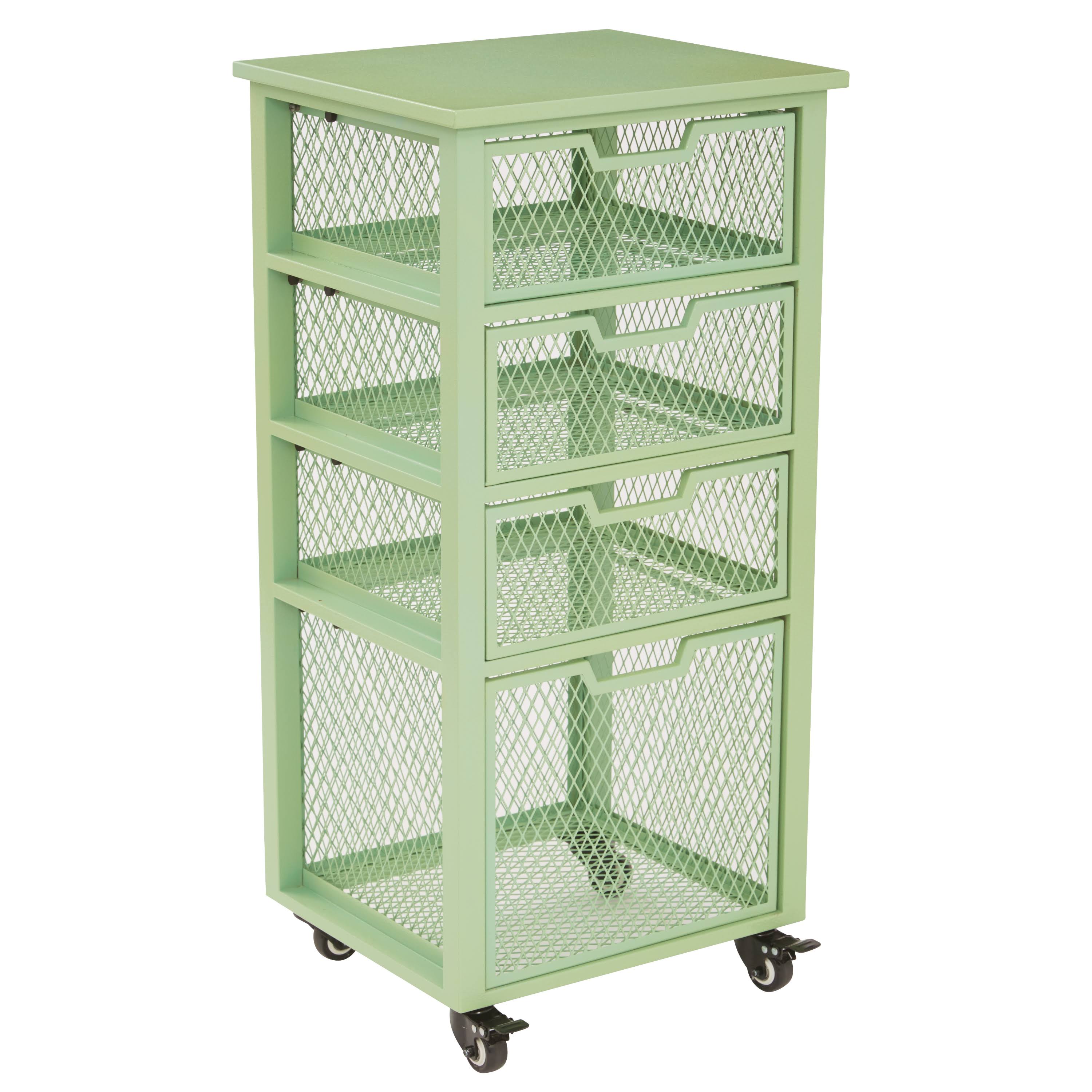 White 4 Drawer Rolling Cart F38233